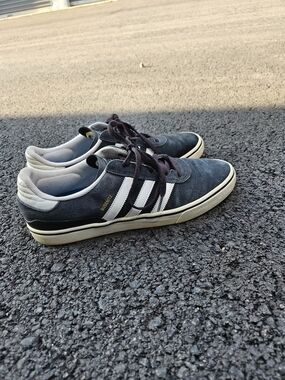 Adidas Busenitz Skate Shoes Black White Size 12 Suede Sneakers